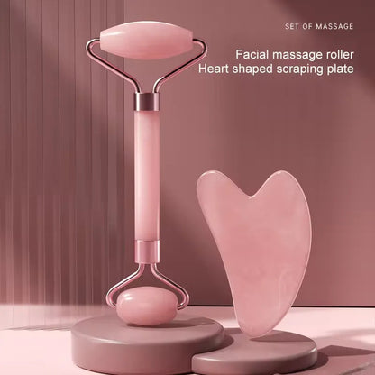 Facial massage roller for skincare in white and pink, showcasing safe materials for an enhanced beauty routine.