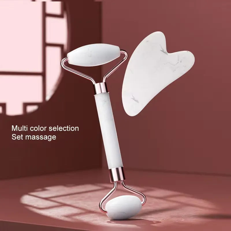 GlowSense Face & Eye RollerFacial massage roller for skincare in white and pink, showcasing safe materials for an enhanced beauty routine.