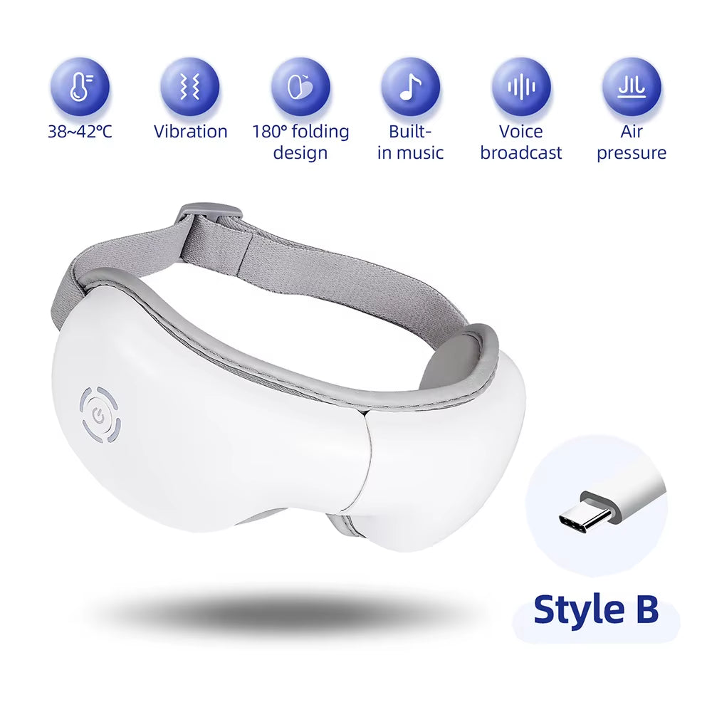 3D Vibration Eye Massager — Heating Airbag & Kneading Relief