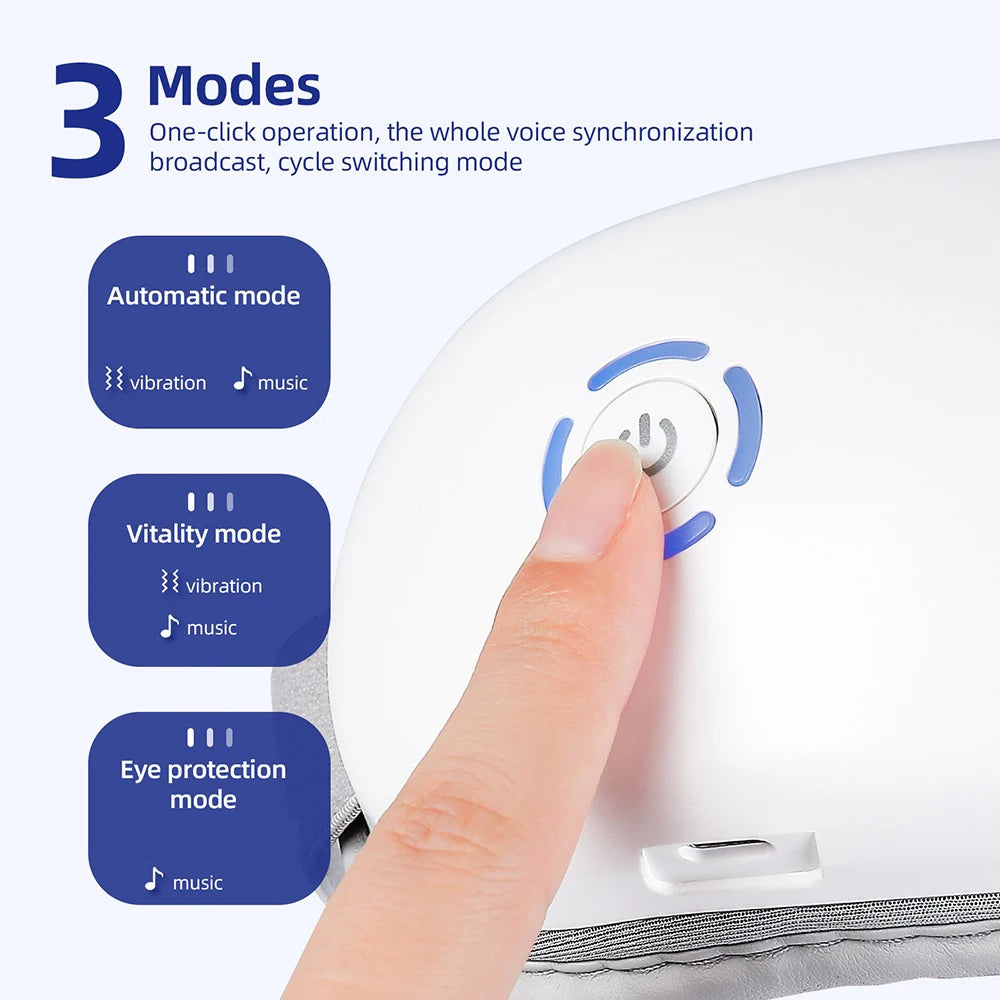 3D Vibration Eye Massager — Heating Airbag & Kneading Relief