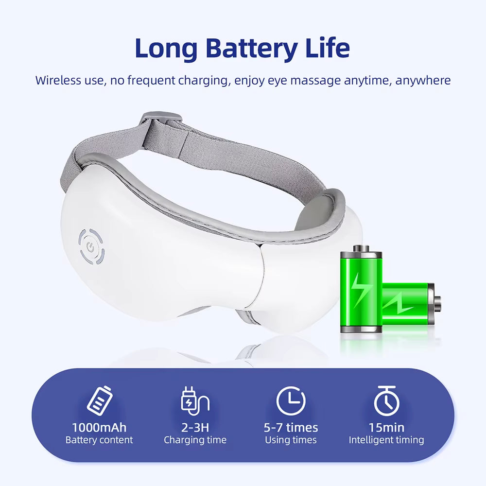 3D Vibration Eye Massager — Heating Airbag & Kneading Relief
