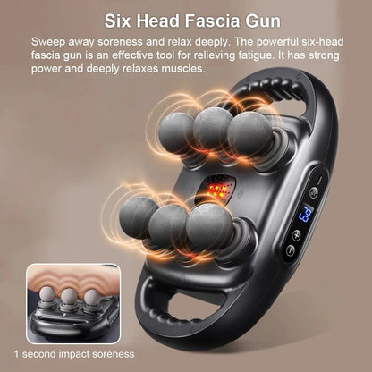 Integrated 6-Head Massage Gun for Ultimate Muscle Recovery with deep massage features.